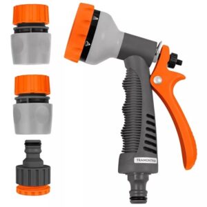 Conjunto Irrigação de Jardim, Esguicho, Engate, Adaptador e Hidropistola