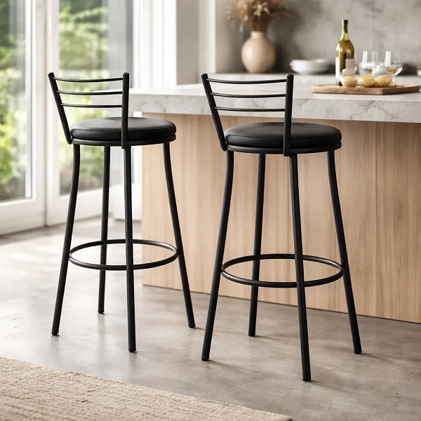 Kit 2 Banquetas Alta Bar Cairo Preta