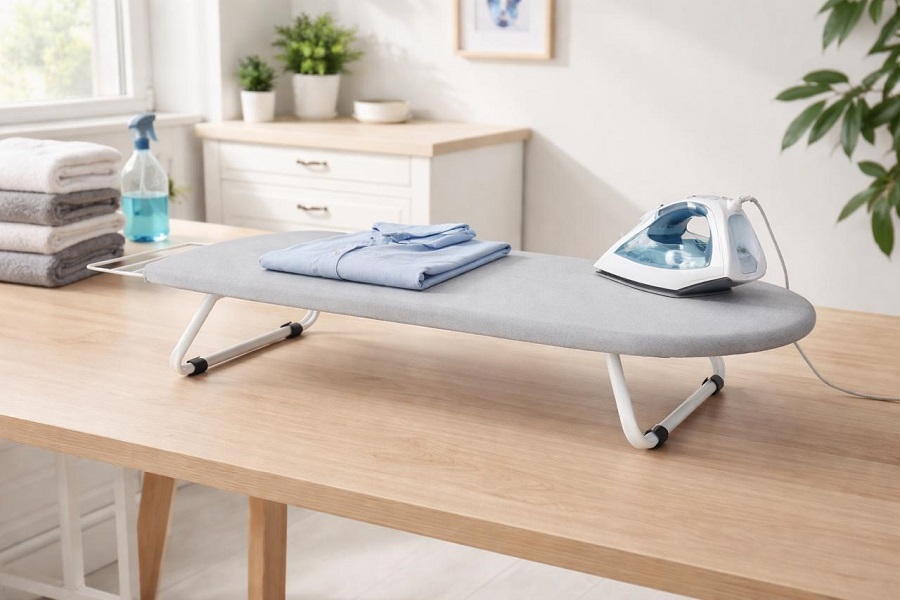 Mesa Tabua de Passar Roupa Pequena Extra Forte + Porta Ferro