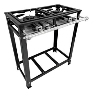 Fogareiro Fogão 2 Bocas Industrial Baixa Pressão 30x30cm Duplo à Gás