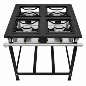 Fogão Alta Pressão Industrial 4 Bocas 30x30cm Caulim Premium