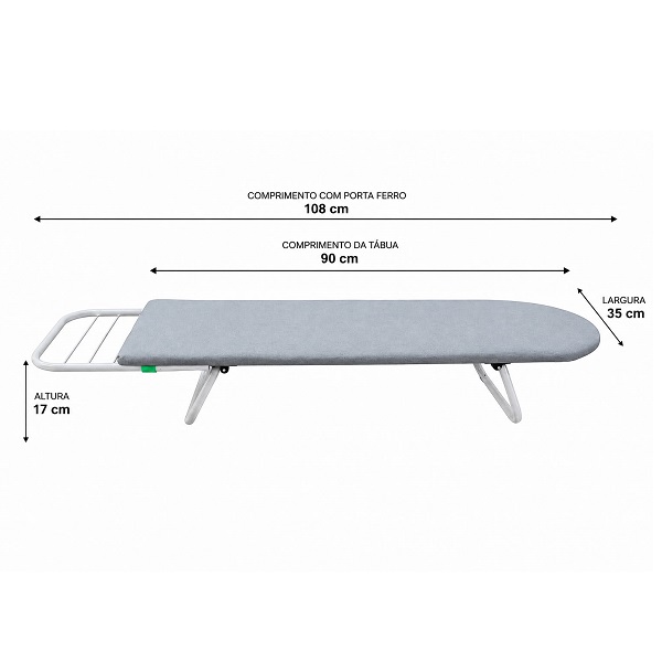 Tábua De Passar Roupa Portátil de Mesa Com Porta Ferro - Imagem 3