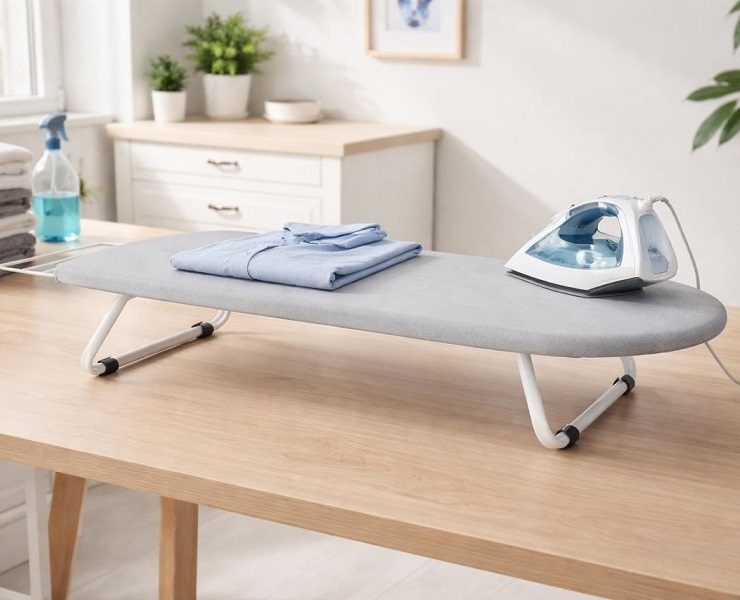 Tábua De Passar Roupa Portátil de Mesa Com Porta Ferro